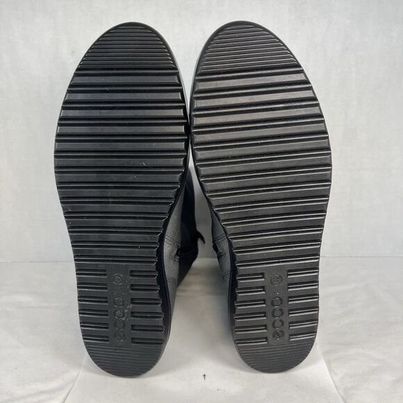 Ecco Fara Mid Cut Boots Calf Fur Lined Leather Fall Winter Gray Women Size 11 - Picture 4 of 7